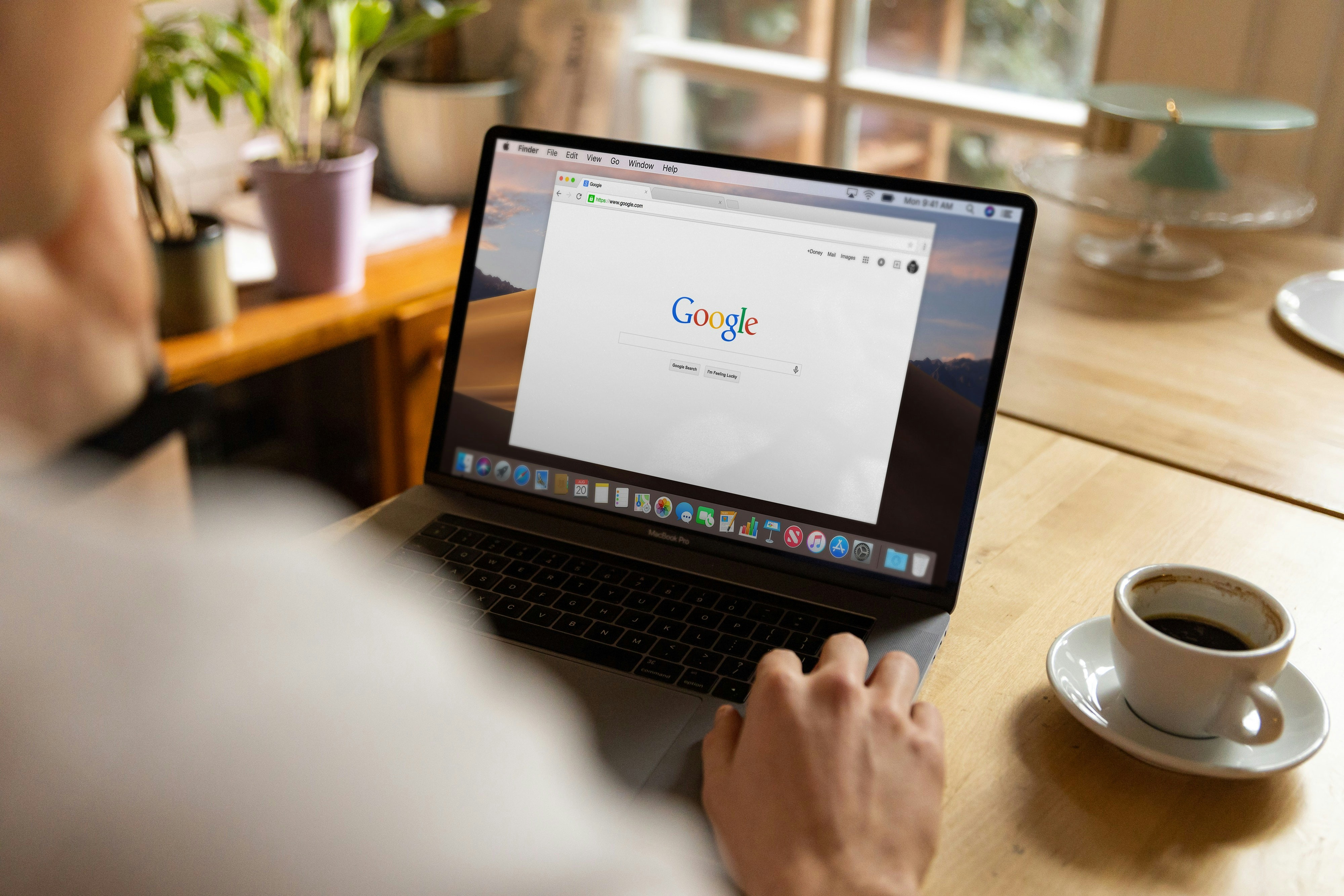 Laptop showing a search browser window, representing checking a website's Google indexing status